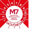 Beispiel einer unmarkierten M7 Prüfplakette; Kennzeichnung nach bestandener Prüfung